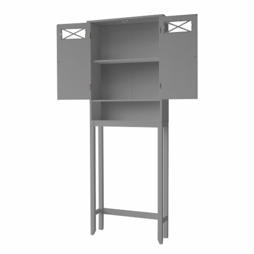Elegant Home Fashions Wooden Over Toilet Cabinet Adjustable Shelves EHF-6803G Perspective: left