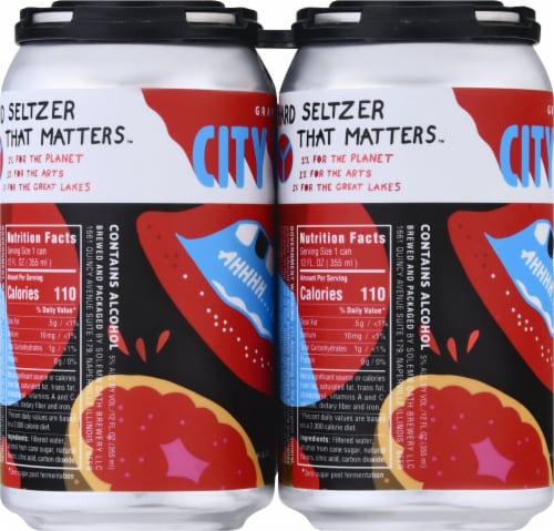 Solemn Oath Brewery City Water Grapefruit Hard Seltzer Perspective: left