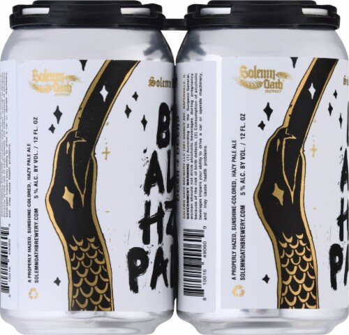 Solemn Oath Brewery Be All Hazy Pale Ale Perspective: left