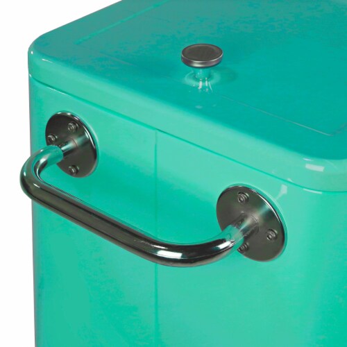 Home Aesthetics Retro 80Qt Quart Rolling Cooler Cart Ice Chest Patio Outdoor Portable Seaf Perspective: left