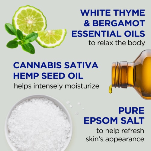 Dr Teal's® Hemp Seed Oil & Pure Epsom Salt Foaming Bath Perspective: left