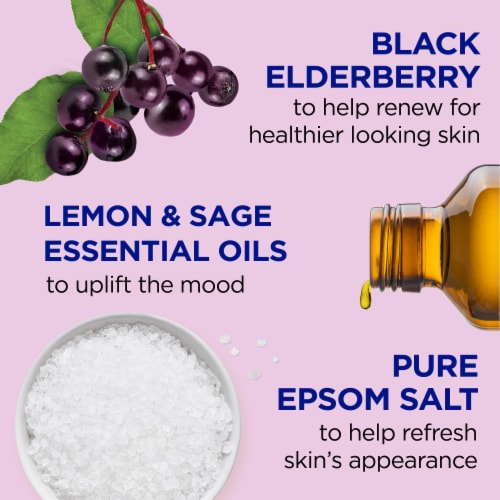 Dr Teal's® Vitamin D Black Elderberry with Epsom Salt Foaming Bath Perspective: left