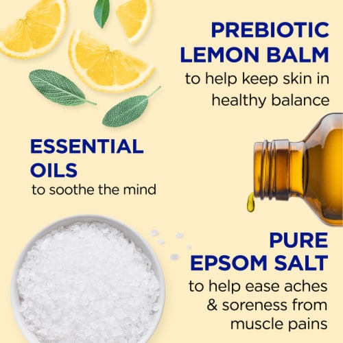 Dr Teal's® Prebiotic Lemon Balm Pure Epsom Salt Soaking Solution Perspective: left