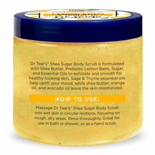 Dr Teal's® Prebiotic Lemon Balm Shea Sugar Scrub Perspective: left