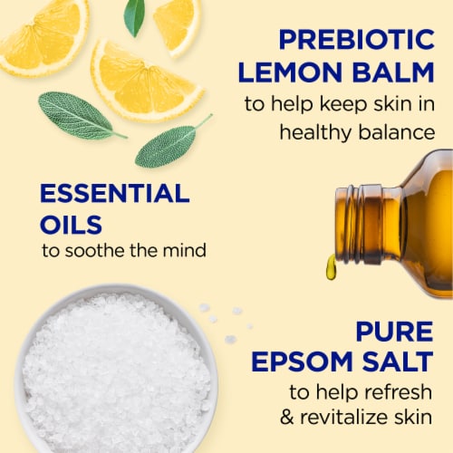 Dr Teal's® Prebiotic Lemon Balm & Essential Oils with Pure Epsom Salt Foaming Bath Perspective: left