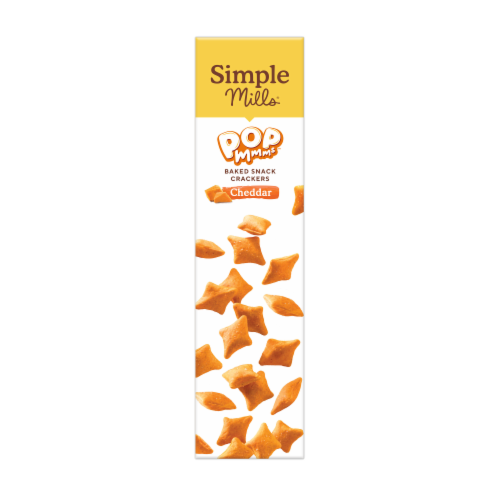 Simple Mills® Pop Mmms™ Cheddar Baked Snack Crackers Perspective: left