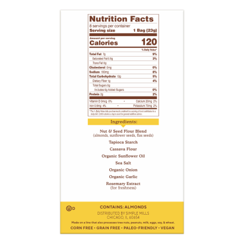 Simple Mills® Fine Ground Sea Salt Almond Flour Crackers Perspective: left