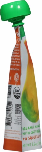Pumpkin Tree™ Organic Mango Puree With Oat Fiber & Seeds + A Squeeze Of Orange Pouch Perspective: left