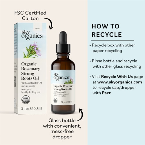 Sky Organics Organic Rosemary Strong Roots Oil with Macadamia Oil Perspective: left