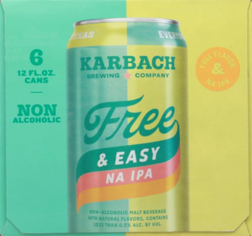 Karbach Free & Easy Non-Alcoholic IPA Beer Perspective: left