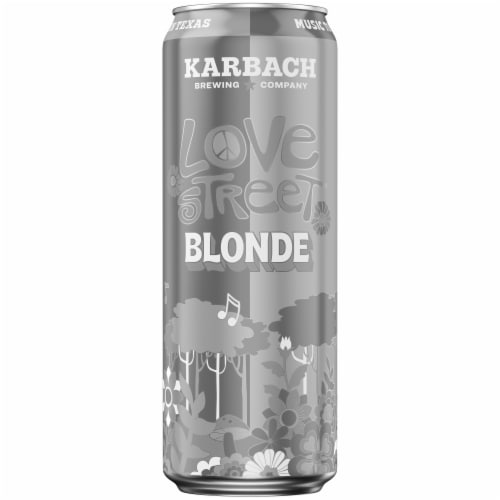 Karbach Brewing Company Love Street Blonde Beer Single Can Perspective: left
