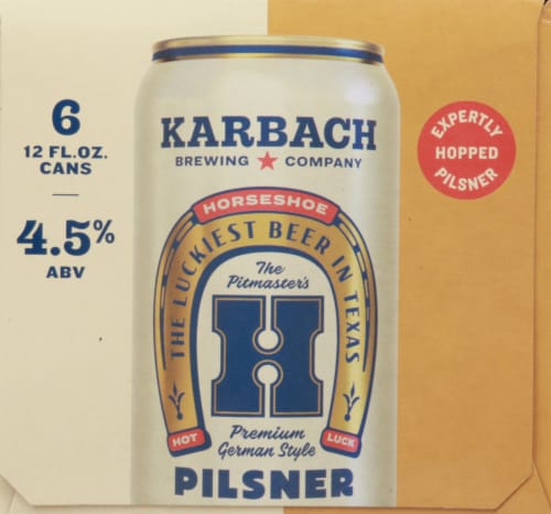 Karbach Horseshoe German Style Pilsner Perspective: left