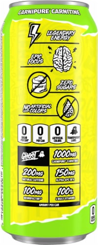 Ghost® Zero Sugar Citrus Energy Drink Can Perspective: left
