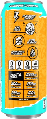 Ghost® Zero Sugar Tropical Mango Energy Drink Can Perspective: left