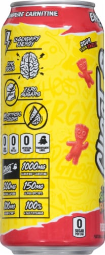 Ghost® Zero Sugar Sour Patch Kids Redberry Energy Drink Can Perspective: left