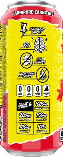 Ghost® Zero Sugar Sour Patch Kids® Redberry® Energy Drink Can Perspective: left