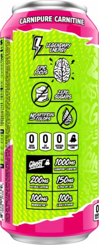Ghost® Zero Sugar Warheads® Watermelon Energy Drink Can Perspective: left
