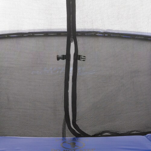 10 FT Round Trampoline Set with Safety Enclosure System - Blue Perspective: left