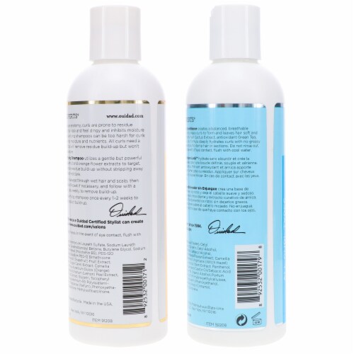 Ouidad Water Works Clarifying Shampoo 8.5 oz & Moisture Lock Leave-In Conditioner 8.5 oz Comb Perspective: left