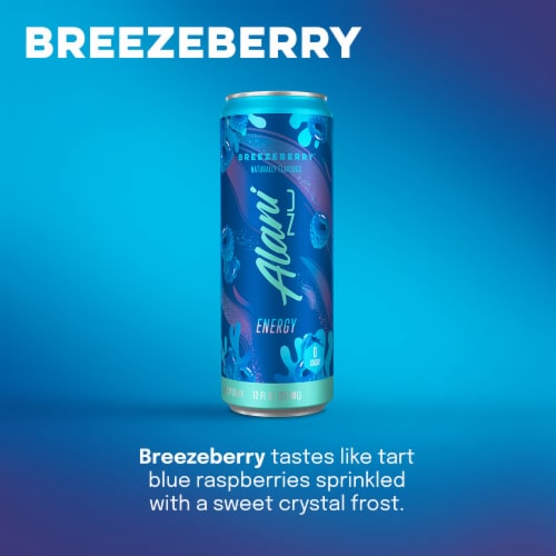 Alani NU Breezeberry™ Energy Drink Can Perspective: left