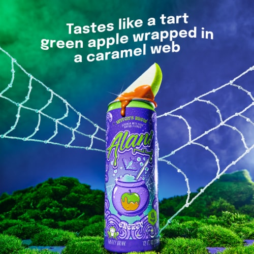 Alani Nu Witch's Brew Energy Drink Cans Perspective: left