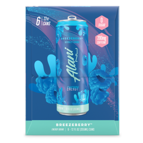 Alani NU Breezeberry™ Energy Drink Multipack Cans Perspective: left