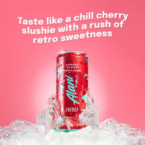 Alani NU Cherry Slush Energy Drink Multipack Cans Perspective: left