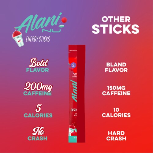 Alani Nu Cherry Slush Energy Drink Mix Packets Perspective: left