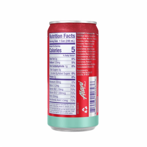 Alani Nu Minis Cherry Slush Energy Drink Cans Perspective: left