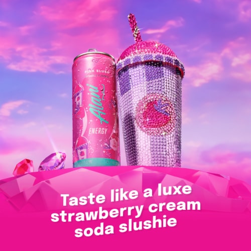 Alani Nu Pink Slush Energy Drink Can Perspective: left