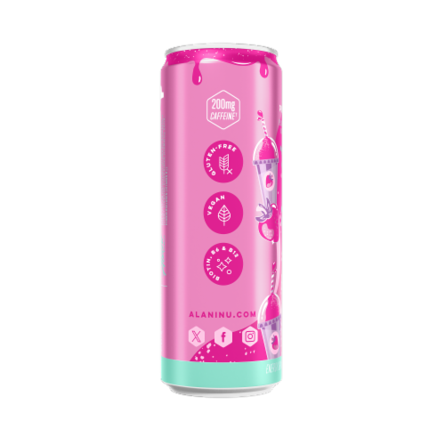 Alani Nu Pink Slush Energy Drink Can Perspective: left