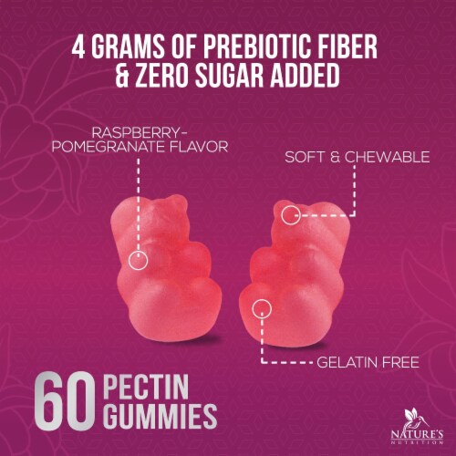 Sugar Free Fiber Supplement Gummies for Adults 4g Soluble Fiber per