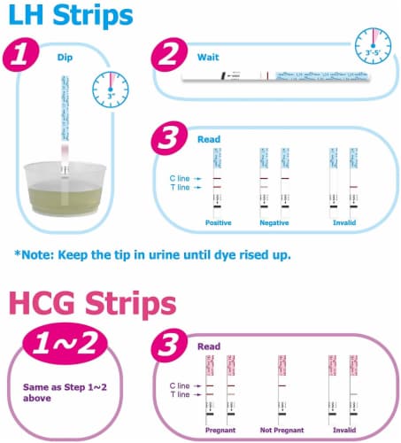 Easy@Home 50 Ovulation & 20 Pregnancy Test Strips Combo Kit Perspective: left