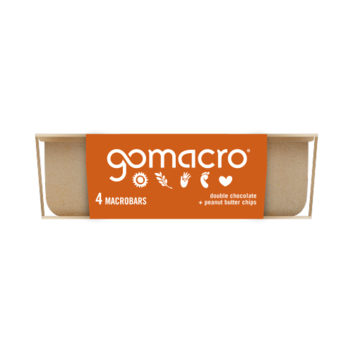 GoMacro® Double Chocolate & Peanut Butter Chip Nutrition Bars Perspective: left