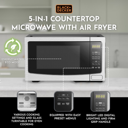 Black and Decker 5-In-1 Countertop Microwave with Air Fryer, Stainless  Steel, 1 Piece - Kroger