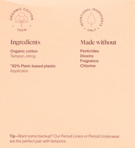 Cora® Comfort Fit Tampon™ Super/Super Plus Unscented Perspective: left