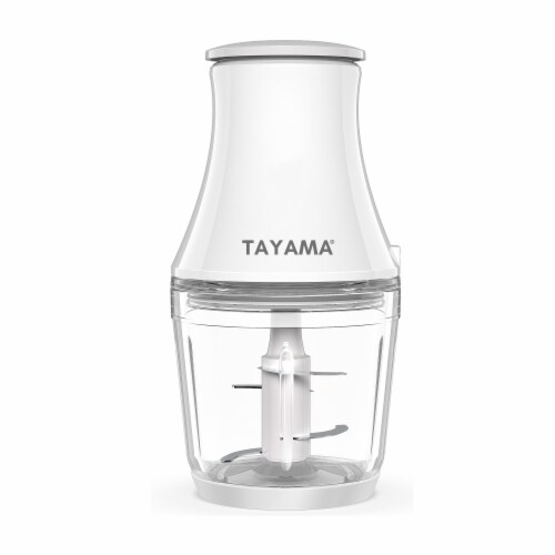 Tayama 2.5-Cup White Mini Chopper 4-Layer Blade Food Processor Perspective: left