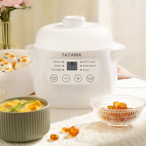 Tayama 1 Qt. Mini Ceramic Stew Slow Cooker with Pre-Settings and Built-In  Timer, 1 - Ralphs