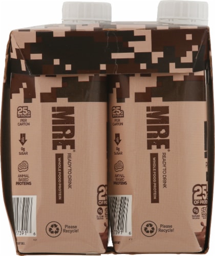Redcon1 MRE® Milk Chocolate Protein Drinks Perspective: left
