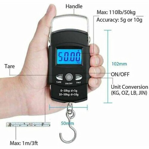 Luggage Scale High Precision Luggage Weight Scale Portable Suitcase Scale  Digital Handheld Electronic 110 Lb/ 50Kg Digital Hanging Scale for Travel