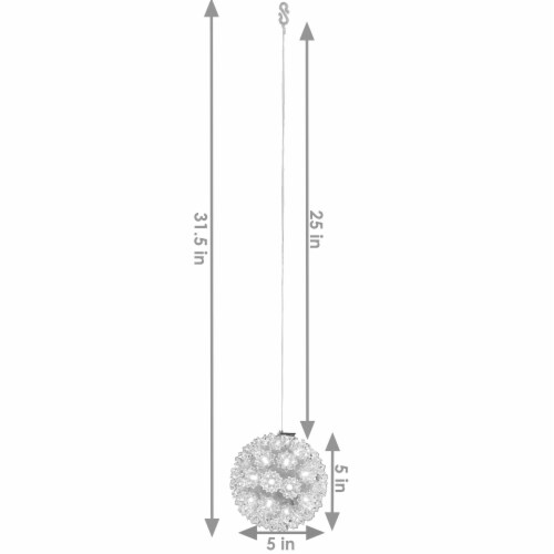Sunnydaze 5-Inch Indoor/Outdoor Lighted Ball Hanging Decor - White Perspective: left