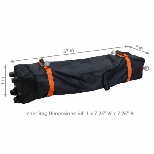 Sunnydaze Premium Pop-Up Canopy Rolling Carry Bag - Black - 12 ft x 12 ft Perspective: left