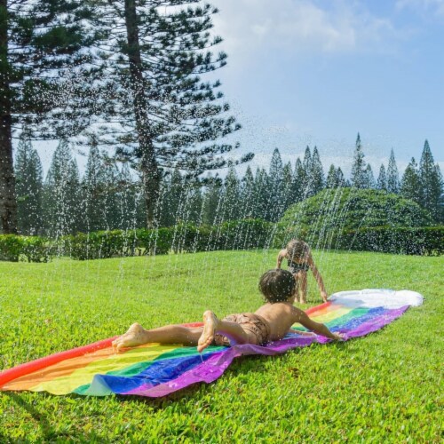 Pool Candy Rainbow Collection Backyard Water Slide Perspective: left