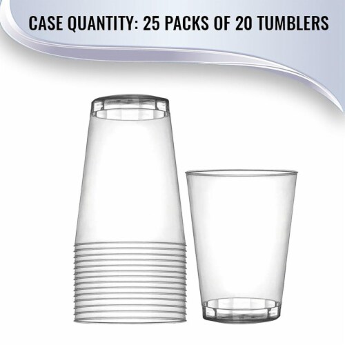 14 oz. Crystal Clear Plastic Disposable Party Cups (500 Tumblers) Perspective: left