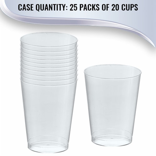 10 oz. Clear Round Plastic Cups (500 Cups) Perspective: left