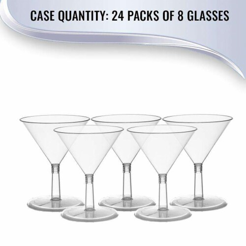 2 oz. Clear Plastic Mini Martini Shot Glasses (192 Glasses) Perspective: left