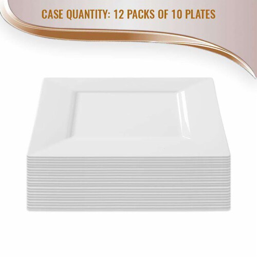 White Square Plastic Dinner Plates 9.5 120 Plates 120 Plates Ralphs