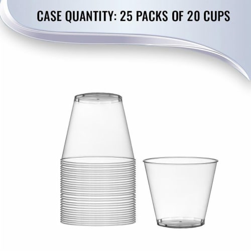 5 oz. Crystal Clear Plastic Disposable Party Cups (500 Cups) Perspective: left