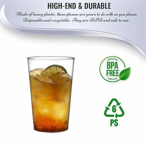 16 oz. Crystal Clear Plastic Disposable Tall Iced Tea Cups (500 Cups) Perspective: left