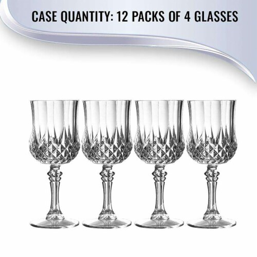 8 oz. Crystal Cut Plastic Wine Glasses (48 Glasses) Perspective: left